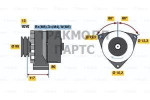 ГЕНЕРАТОР  28V 80A - 0120468113