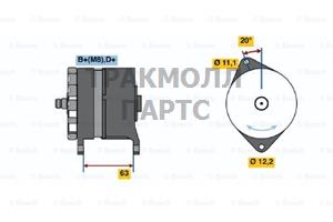 ГЕНЕРАТОР  14V 85A - 0120469646