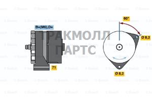 ГЕНЕРАТОР 14V 55 А BOSCH - 0120489295