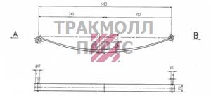 Рессора задняя усиленная 1-листовая 25 мм Sprinter - M1051700