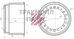 Барабан тормозной Scania о.н.360572 305406 M1900004 - M1900004