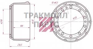 Барабан тормозной - M1900068