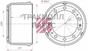 Барабан тормозной - M1900222